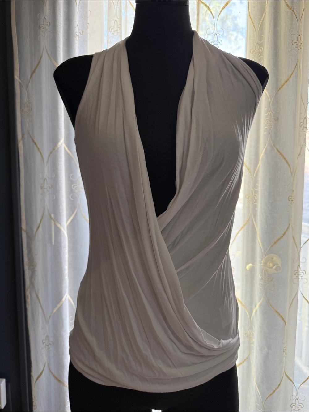 Banana Republic White Sheer Wrap-Style Tank Top